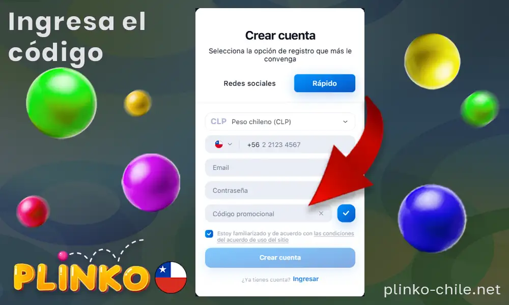 Paso 2 para canjear su vale Plinko