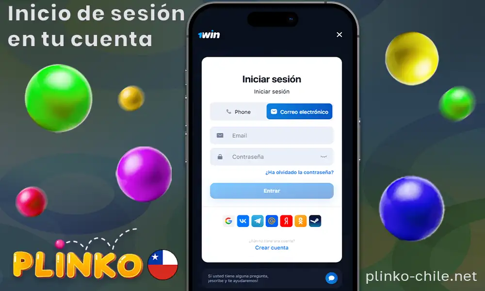 Paso 3 para registrarse en Plinko