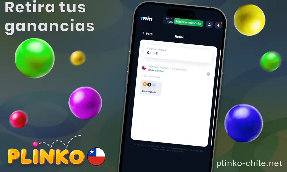 Retira tus ganancias en Plinko